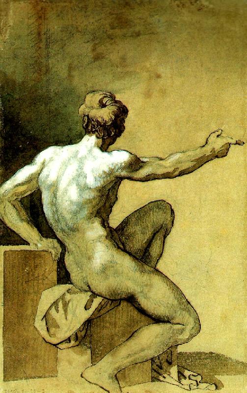 Theodore   Gericault academie d' homme oil painting image